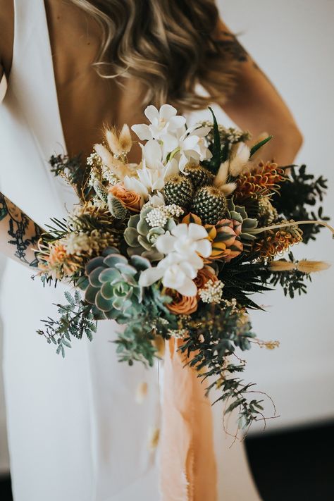 Holding A Bouquet Of Flowers, Fall Wedding Color Schemes, Holding A Bouquet, Cactus Wedding, Flowers And Greenery, A Bouquet Of Flowers, Fall Wedding Flowers, Succulent Wedding, Fall Wedding Colors