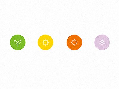 The Four Seasons by Yang Xinlin Four Seasons Symbols, Season Logo Design, Four Season Tattoo Ideas, 4 Seasons Tattoo Simple, Four Seasons Logo Design, Seasons Symbols, 4 Seasons Tattoo, Four Seasons Tattoo, Seasons Tattoo