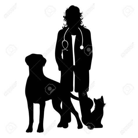 Veterinary Symbol, Forensic, Veterinarian, Human Silhouette, White Background, Dog Cat, Dogs, Animals, Quick Saves