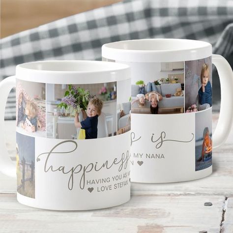 Nana | Happiness is Heart Calligraphy 6 Photo #giftsformom #mom #mothersday #mothersdaygift #giftideas. https://giftyou4design.etsy.com/?mug Heart Calligraphy, Cups Ideas, Mother's Day Mugs, Funny Mothers Day, Funny Mother, Mothersday Gifts, Mom Mug, Happiness Is, Surprise Gifts