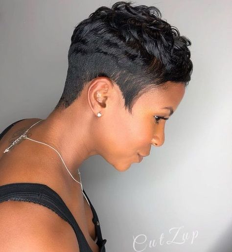 Short Undercut with Textured Top Black Hair Products, Short Hair Styles African American, Short Relaxed Hairstyles, Short Undercut, Black Hair Short Cuts, Short Black Hair, Short Haircut Styles, American Hairstyles, Short Sassy Hair