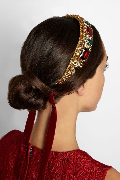 Dolce And Gabbana Headpiece, Dolce And Gabbana Hair Accessories, Medieval Headband, Jewel Headband, Hair Growth Shampoo, Jeweled Headband, Hair Adornments, Headband Tiara, Princess Hairstyles