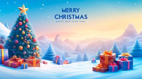 Free PSD merry christmas and happy new y... | Free Psd #Freepik #freepsd #holidays #background #christmas #vertical Happy Christmas Illustration, Background Natal Landscape, Christmas Ads Design, Christmas Pubmat, Noel Background, Poster Noel, Christmas 3d Design, Christmas Promotion Design, New Year Ads