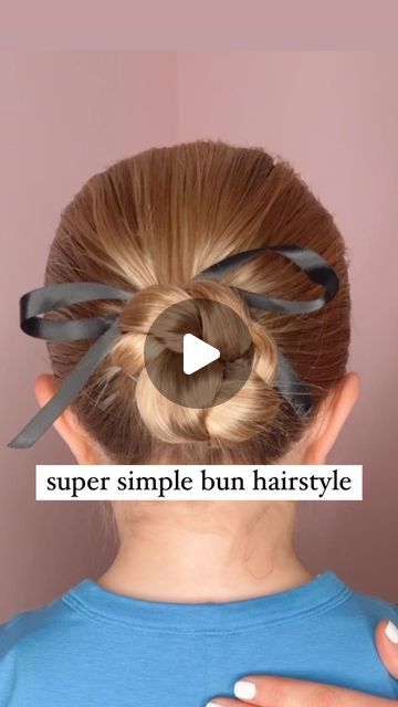 Bun With A Bow, Kids Bun Hairstyles, Bun Hair Tutorials, Simple Bun Hairstyle, Simple Bun, Hair Wax Stick, Bow Bun, Wax Stick, Easy Bun