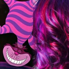 Cheshire Cat inspired hair color using Pravana vivids Violet, magenta and wild orchid Cheshire Cat Hair, Pravana Vivids, Pinterest Hair, Bright Hair, Hair Color Ideas For Brunettes, Wild Hair, Wild Orchid, Cat Hair, Jairzinho