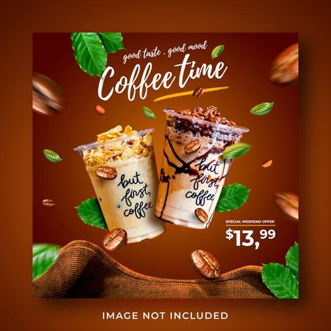 Coffee shop drink menu promotion social ... | Premium Psd #Freepik #psd #banner #food #business #coffee Coffee Promotion Ideas, Premium Graphic Design, Drink Design Ideas, Coffee Promotion Design, Food Ads Design, Coffee Design Ideas, Drinks Ads, Drink Ads, Drink Menu Design