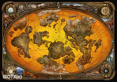 steampunk map by Monkey-Paw Steampunk Map, Steampunk Pirate, Map Projects, Steampunk Design, Treasure Maps, Fantasy Map, Inspirational Artwork, Steampunk Art, Dieselpunk