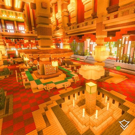 Underground Market Minecraft, Minecraft Casino Building, Minecraft Casino Ideas, Minecraft Casino, Minecraft Carnival, Casino Building, Minecraft Base, Minecraft Interior, Minecraft Plans