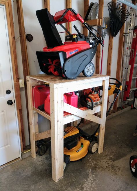 Garage Storage For Lawn Equipment, Garage Equipment Storage, Mower And Snowblower Storage, How To Store Lawn Mower In Garage, Lawn Mower Garage Storage, Snowblower Storage In Garage, Chair Storage Garage, Camping Chair Storage Garage, Lawn Chair Storage Garage