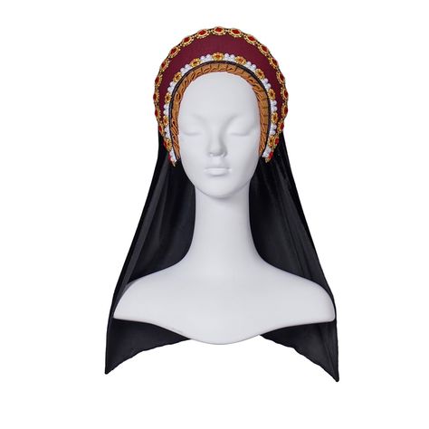 PRICES MAY VARY. Velvet cloth covered hat with artificial gemstone and pearls. Packing List: one tudor french hood Renaissance tudor crown headband victorian queen elizabeth tudor french hood ladies gable headdress anne boleyn cosplay costume elizabethan headdress coronet accessory Hand made product,may not perfect,this tudor style headpiece is suitable for anne boleyn cosplay,elizabeth cosplay,mary tudor costume etc tudor queen costume cosplay accessories Tudor French Hood Ladies Gable Headdres Anne Boleyn Headpiece, French Hood Tudor, Elizabethan Headdress, Tudor Headpiece, Queen Elizabeth Tudor, Anne Boleyn Costume, French Hoods, Ghost Concert, Gable Hood