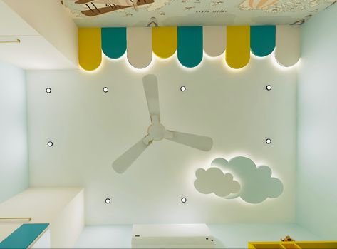 Pop ceiling design for kids room Ceiling design #design #interiordesign Kids False Ceiling Design, Kids Room Pop Ceiling Design, Room Degine, Children Bedroom False Ceiling Design, Kids Room False Ceiling Design, Kids Bedroom False Ceiling, Kids Room Ceiling Design, Kids Room Ceiling, Room Ceiling Design