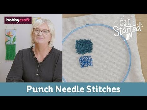 (575) Types of Punch Needle Stitches Tutorial | Get Started in Punch Needle | Hobbycraft - YouTube Punch Needle Stitches, Stitch Types, Needle Embroidery, Types Of Stitches, Punch Needle Embroidery, Macrame Projects, Punch Needle, Hobbies And Crafts, Crochet Stitches