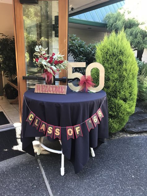 50 Year Class Reunion Decorations, 20 Year Class Reunion Ideas Decoration, Class Reunion Decorations Centerpieces, 40th Reunion Ideas High Schools, Highschool Reunion Decorations, 40th Class Reunion Ideas, High School Reunion Decor, 20 Year Reunion Ideas, Reunion Table Centerpieces