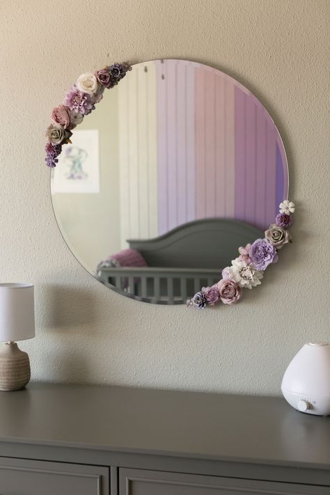 Gray and Lavender Nursery Decor Lilac Purple Nursery, Purple And Gold Nursery, Baby Girl Nursery Room Ideas Lavendar, Baby Girl Nursery Purple And Grey, Tangled Nursery Theme, Lavender Nursery Baby Girl, Lavender Apartment, Purple And Grey Nursery, Purple Nursery Ideas