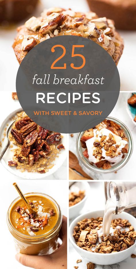 25 HEALTHY Fall Breakfast Recipes -- with sweet and savory options so there's something for everyone! #fallbreakfast #healthybreakfast #pumpkinsrecipes #fallrecipes #simplyquinoa Healthy Fall Breakfast Recipes, Fall Breakfast Recipes, Fall Breakfast Ideas, Healthy Fall Breakfast, Fall Recipes Breakfast, Quinoa Breakfast, Simply Quinoa, Delicious Clean Eating, Fall Recipes Healthy