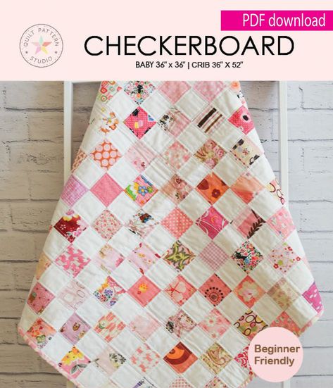 Checkerboard Quilt PDF Pattern This timeless charm of the Classic Postage Stamp Checkerboard Quilt Pattern offers a delightful opportunity to showcase your cherished fabrics or scraps in a truly captivating design. While some opt for strip-based constructions, this pattern invites you to indulge in the joy of individual square placements, allowing each fabric piece to shine in its own right. With options for two baby quilt sizes included, this pattern offers flexibility to tailor your creation t Checkerboard Quilt, Baby Quilt Size, Heart Stuff, Table Quilts, Flower Quilt, Easy Quilt Patterns, Heart Quilt, Pattern Modern