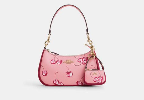 Cherry Coach Bag, Coach Cherry Bag, Cute Purses Aesthetic, Bag Print Design, Cherry Purse, Funky Purses, My Style Bags, Dream Bags, Luxury Bags Collection