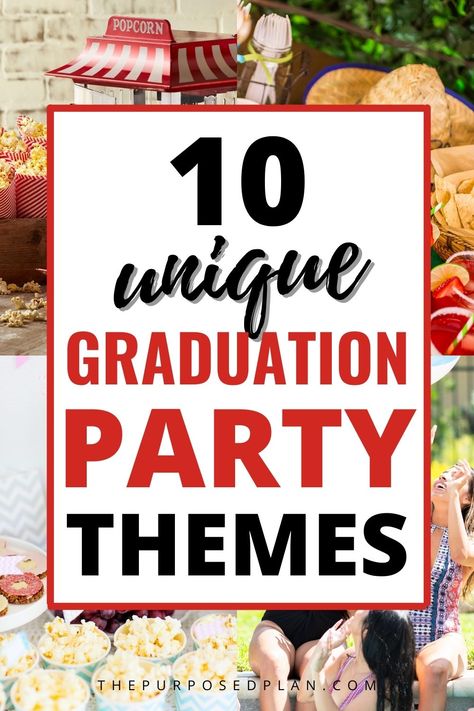 10 Epic Graduation Party Themes 2021 - The Purposed Plan College Graduation Theme Ideas, 6th Grade Graduation Party Ideas, Mba Graduation Party Ideas, Master Degree Graduation Party Ideas, 6th Grade Graduation Ideas, Graduation Theme Ideas, High School Graduation Themes, Masters Degree Graduation Party, Graduation Party Theme Ideas