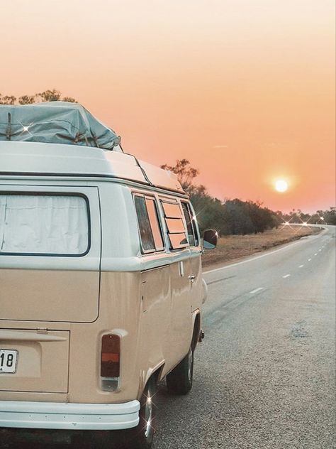 Volkswagon Van, Beige Vans, Vans Aesthetic, Road Trip Playlist, Beautiful Beach Sunset, Volkswagen Minibus, Singing In The Car, Volkswagen Van, Vintage Vw Bus