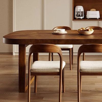 Selection of New Zealand pine, solid wood wood hard and delicate, elegant color, adhere to the use of solid wood raw materials, hard material, not easy to deformation, durable, corrosion resistance. Size: 29.53"H x 63"L x 27.56" W | DineElegance.r Rectangular Dining Set 29.53 H x 27.56 W x 63.0 D in / greenWood in Brown | 29.53"H x 63"L x 27.56" W | Wayfair Dining Tables For Light Floors, Chairs For Walnut Dining Table, Dining Table And Desk Combo, Wayfair Dining Room, Mango Wood Dining Table Chairs, Boho Dining Set, Dining Room With Wood Table, Kitchen Nook With Bench, Round Dining Table For 8 Wood