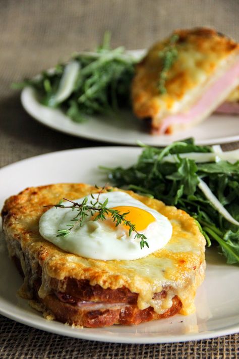 The Owl with the Goblet: Croque Monsieur + Madame Onion Grilled Cheese, Croque Madame, Ham Sandwiches, Breakfast And Brunch, Delicious Sandwiches, Wrap Sandwiches, Breakfast Sandwich, Eggs Benedict, Brunch Recipes