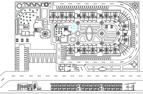 Motel Plan Design, Motel Plan Architecture, Motel Architecture Plan Design, Motel Design Plan, Motel Architecture, Motel Design, Modern Kitchen Tiles, Restaurant Floor Plan, Football Basket