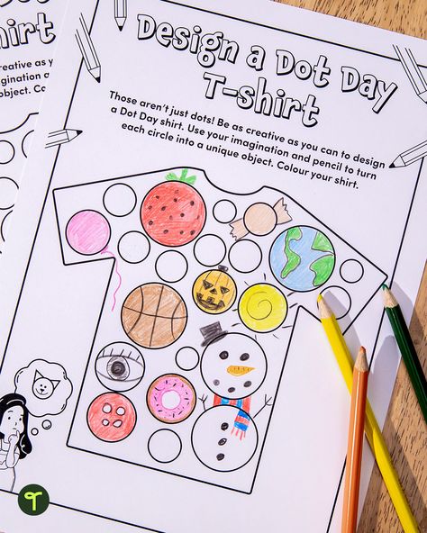 Dot Day Outfit Teacher, Dot Day Ideas For School, National Dot Day Activities, Dot Day Math Activities, Dot Day Shirt Diy, Dot Day Outfit, Dot Day Activities, Dot Day Art Projects, International Dot Day Shirt