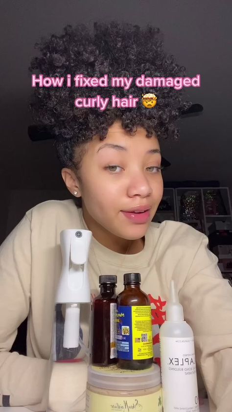 Curly Hairstyles Hacks, Haircut Styles For Curly Hair For Women, Good Hair Routines For Curly Hair, How To Get Your Hair Back To Natural Curl Pattern, Damage Curly Hairstyles, Curly Healthy Hair Tips, 3b Black Curly Hair, Tips For Damaged Curly Hair, Hairstyles On Damaged Hair