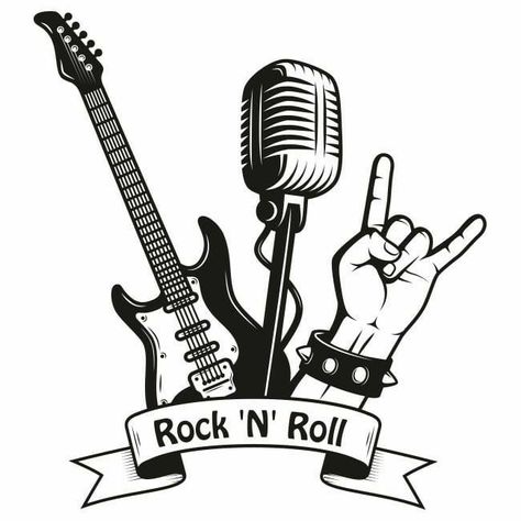 Rock'n Roll, Rock And Roll, Metal Wall Art, Guitar, Wall Art, Music, Wall, Art