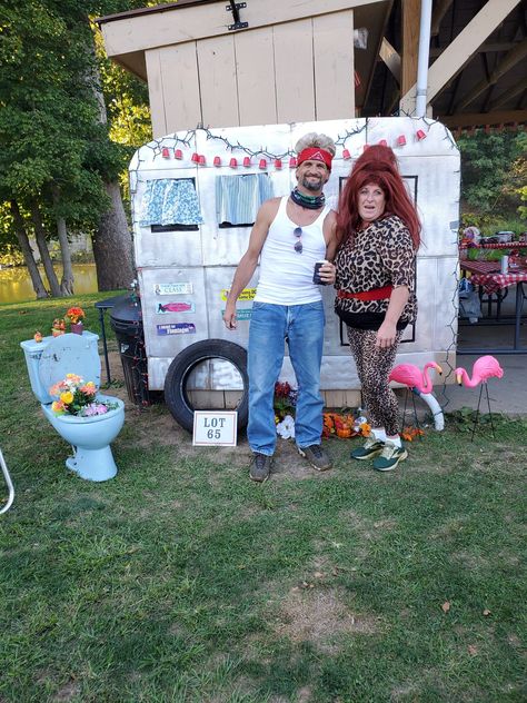 Mullet Birthday Party, Mullet Party Ideas, Hill Billy Party, Trailer Park Party Decorations, White Trash Decorations, Hillbilly Party Costumes, White Trash Bash Outfit, White Trash Christmas Party, Trailer Trash Party Decorations