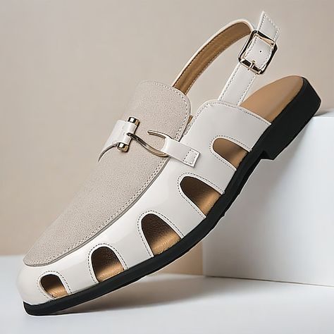 Category:Sandals; Upper Materials:PU Leather; Lining Materials:PU; Gender:Men's; Toe Shape:Open Toe; Outsole Materials:Rubber; Closure Type:Buckle; Function:Comfortable,Breathable,Slip Resistant; Listing Date:05/18/2024; 2024 Trends:Gladiator Sandals Roman Sandals Men’s Sandals 2024, Men’s Sandals, Mens Dress Sandals, Handmade Shoes Pattern, Man Sandals, Black Formal Shoes, Mens Sandals Fashion, Gents Shoes, Leather Slippers For Men