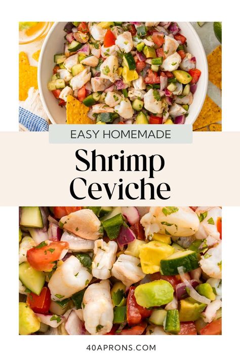 Shrimp ceviche is loaded with bright flavor, vibrant vegetables, and super tender shrimp. Easy to make and remarkably satisfying, it's the perfect refreshing meal for hot weather days. If you're looking for an authentic and easy shrimp ceviche recipe, look no further than this! Easy Shrimp Ceviche Recipe, Easy Shrimp Ceviche, Shrimp Ceviche Recipe, Easy Picnic Food, Delicious Low Carb Recipes, Ceviche Recipe, Shrimp Ceviche, Vegetable Prep, Refreshing Food