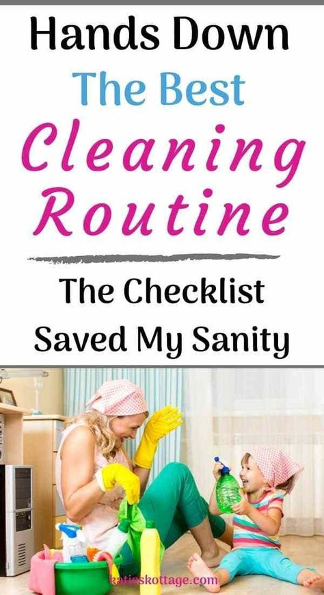 Use this cleaning routine and printable checklist to keep up with day to house work. It's easy to follow and great when you are short on time. Daily Cleaning Schedule, Simple Cleaning Routine, Week Schedule, Cleaning Painted Walls, Weekly Cleaning Schedule, Apartment Decoration, House Cleaning Checklist, Deep Cleaning Tips, Weekly Cleaning