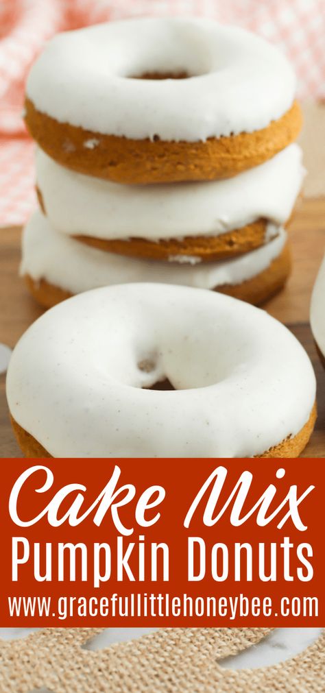 Pumpkin Donut Cake Mix Recipes, Pumpkin Spice Cake Donut Recipe, Quick Baked Goods Easy, Pumpkin Donuts Baked Cake Mixes, Pumpkin Spice Cake Mix Donuts Baked, Cake Mix Doughnuts Baked, Cake Mix Donut Holes, Donuts From Cake Mix Baked, Cake Mix Donuts Baked