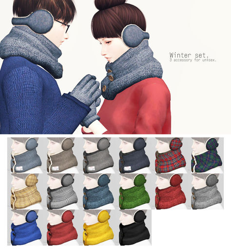 Need winter accessories for your Sims? This pack has scarves, gloves, mittens, and earmuffs. Perfect for male and female sims and they all come in over a dozen swatches. Totally maxis match too! Sims 4 Mittens Cc, Sims 4 Cc Gloves Male, Sims 4 Mittens, Sims 4 Earmuffs, Sims 4 Gloves Cc, Sims 4 Cc Gloves, The Sims 4 Seasons, Sims 4 Seasons, Female Sims