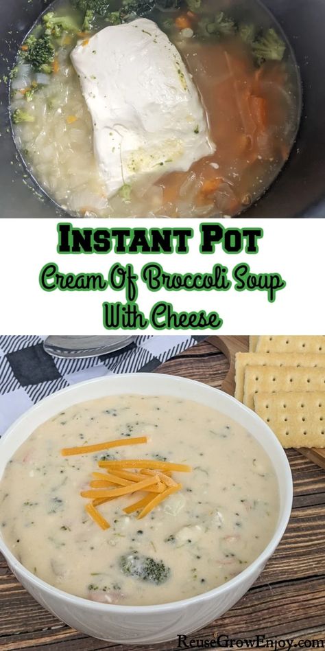 If you are looking for an easy yet tasty soup recipe, this is a must-try! Learn how to make Instant Pot cream of broccoli soup with cheese. Cream Of Broccoli Soup Recipe Instapot, Instant Pot Cream Of Broccoli Soup, Instapot Brocolli Cheese Soup, Broccoli Soup Instant Pot, Instant Pot Broccoli Cheese Soup, Savory Beef Stew, Soup With Cheese, Cream Soup Recipes, Homemade Soups