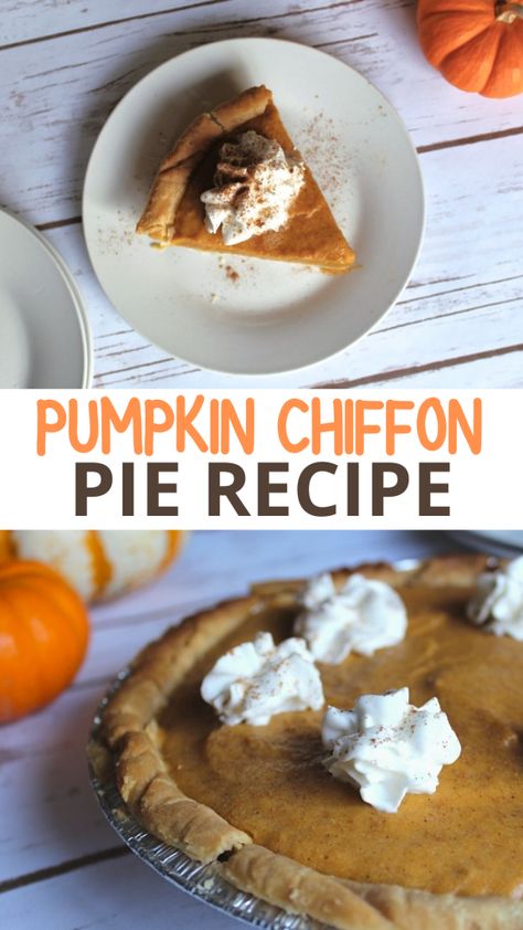 Pumpkin Chiffon Pie Recipe - Gimmie Some Sugar Pumpkin Chiffon Pie Recipe, Chiffon Pie Recipe, Pumpkin Chiffon, Pumpkin Chiffon Pie, Dessert For Thanksgiving, Traditional Pumpkin Pie, Chiffon Pie, Best Pumpkin Pie Recipe, Whipped Pumpkin