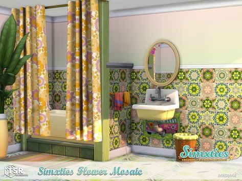 Sims 4 Boho Bathroom, Sims 4 Mosaic Cc, Sims 4 Retro Bathroom, Sims 4 Groovy Furniture, Sims 4 Vintage Bathroom Cc, Sims 4 70s Furniture, Sims 4 Funky Furniture Cc, Sims 4 Cc Whimsical, Sims 4 Cc Bathroom Furniture Ideas