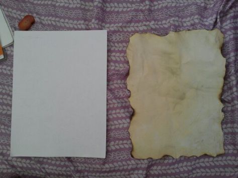 How to stain paper with coffee. Dip in coffee, then just burn the edges. And you got.. stained paper :) How To Stain Paper With Coffee, Burnt Edges On Paper, How To Burn Paper Edges, Coffee Dip, Bible Wrecking, Hymnal Crafts, Burnt Paper, Stained Paper, Coffee Paper