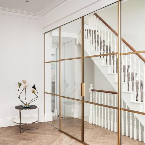 EMR ARCHITECTURE on Instagram: “Crittall style doors #architecture #archidaily #door #gold #privacy#designer #contemporary @dnbutlr @jo_cowen_architects_” Doors Architecture, Butik Design, Steel Doors Exterior, Doors Indoor, Open Concept Home, Glass Room, Glass Doors Interior, Interior Windows, Glass Walls