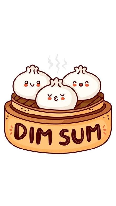 Dim Sum Cartoon, Dim Sum Tattoo, Dim Sum Drawing, Cute Dumpling Cartoon, Dimsum Cartoon, Small Cartoon Drawings, Dim Sum Aesthetic, China Drawing, China Cartoon