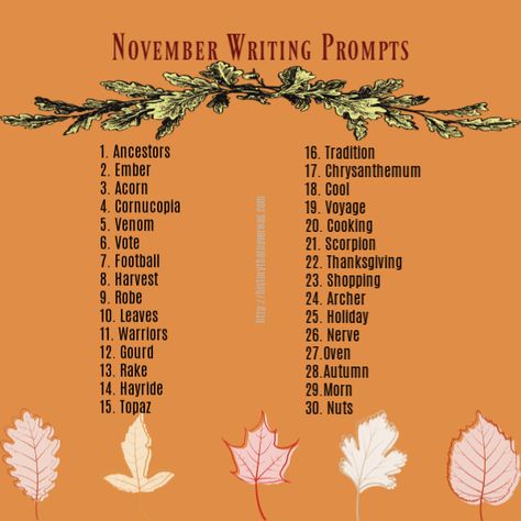 November Creativity Challenge, Autumn Writing Prompts, Thanksgiving Prompts, November Prompts, December Writing Prompts, November Writing Prompts, November Writing, Thanksgiving Writing Prompts, November Pictures