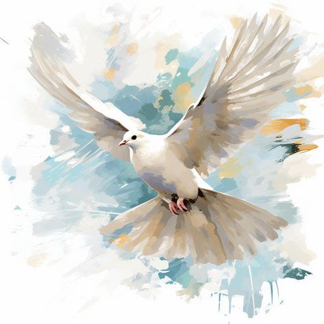 Dove Clipart in Impressionistic Art Style: HD Vector, 4K Dove Paintings, Watercolor Dove, Dove Artwork, Dove Clipart, Spiritual Drawings, Dove Painting, Flying Dove, Biblical Artwork, Publishing Industry