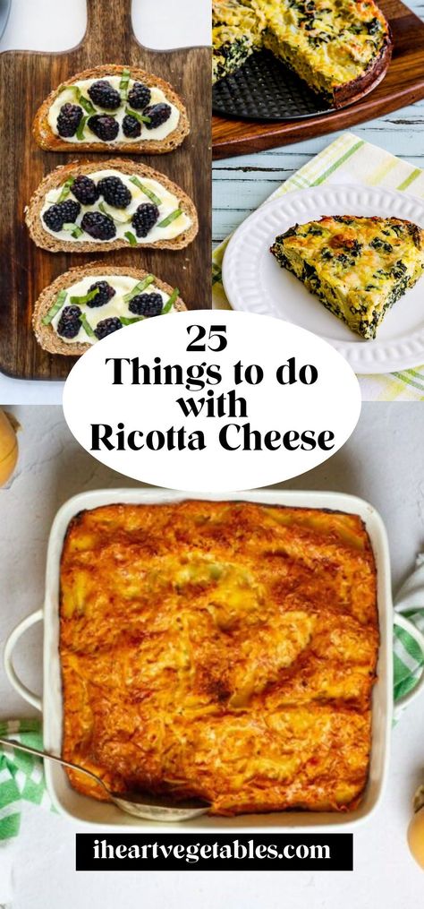 Ricotta cheese is a creamy, delicious cheese that can be used in everything from frittatas to cookies! If you have some ricotta in your fridge and you’re not sure how to use it, here are 25 things to do with ricotta cheese. Pasta Using Ricotta Cheese, Ricotta Cheese Ideas, Ricotta Meal Ideas, Home Made Ricotta Cheese Recipes, Vegetarian Recipes With Ricotta Cheese, Seasoned Ricotta Cheese, What To Use Ricotta Cheese In, Best Ricotta Recipes, Savoury Ricotta Recipes