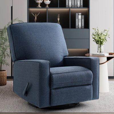 Features:Manual Swivel Rocker Recliner Chair: With ergonomic backrest support, multiple reclining positions, comfortable side rests, 360° swivel, and smooth gliding and rocking motions, the recliner back can be adjusted from 90° - 150°, can be flexibly used in three modes to meet your demand. Tool Free Assembly: Setting up the swivel rocker glider recliner chair is easy and requires No tools! Simply push back against the backrest for a comfortable recline. Use the easy-to-reach lever to control Blue Recliner, Rocker Glider, Manual Recliner Chair, Swivel Rocker Recliner Chair, Swivel Recliner Chairs, Glider Recliner, Swivel Recliner, Rocker Recliners, Game Room Furniture