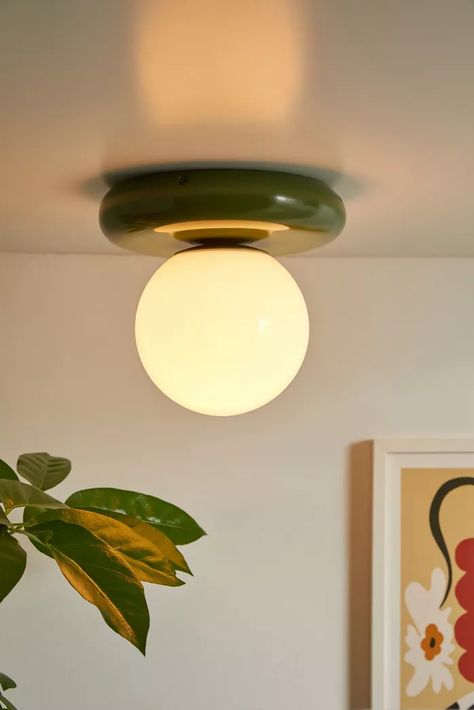 UO Home: Décor + Furnishings | Urban Outfitters Mid Century Modern Lighting, Luminaire Mural, Hallway Lighting, Light Fixtures Flush Mount, Retro Wall, Bedroom Lighting, Flush Mount Lighting, Room Lights, Lighting Collections