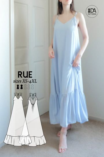 Maxi Dress Pattern Sewing, Basic Dress Pattern, Sundress Pattern, Corset Sewing Pattern, Summer Dress Patterns, Dress Patterns Free, Maxi Dress Pattern, Diy Sewing Clothes, Easy Sewing Patterns