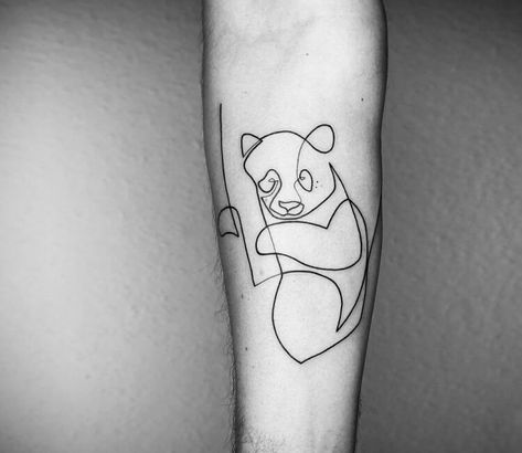 Minimalistic Panda Tattoo, Panda Tattoo Ideas, Writer Tattoo, Panda Bear Tattoos, Book Inspired Tattoos, Mo Ganji, Pocket Watch Tattoos, Rose Flower Tattoos, Tatoo Inspiration