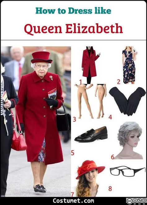 Queen Elizabeth Ii Costume, Queen Elizabeth Costume, Elizabeth Costume, England Costume, Dress Coat Outfit, Coat Dresses, Royal Costume, Red Pea Coat, Hallowen Costume