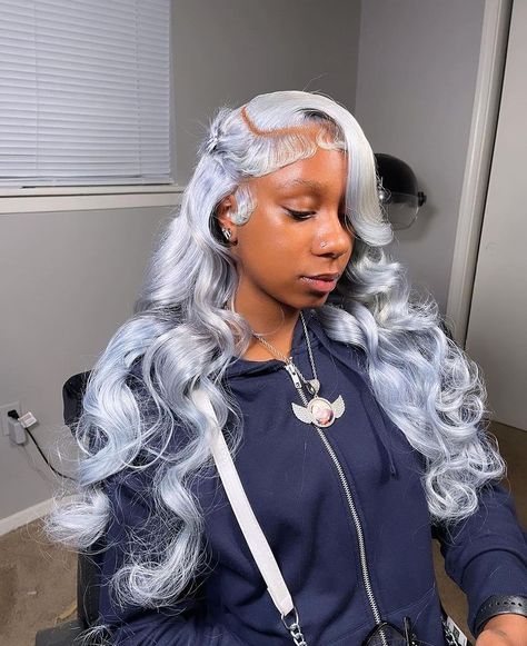 Silver Wigs, Frontal Wig Hairstyles, Creative Hair Color, Protective Hairstyles Braids, Frontal Hairstyles, Pretty Hair Color, Hair Ponytail Styles, Ponytail Styles, Front Lace Wigs Human Hair